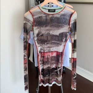 Jean Paul Gaultier/ Fuzzi Sheer Long Sleeve shirt